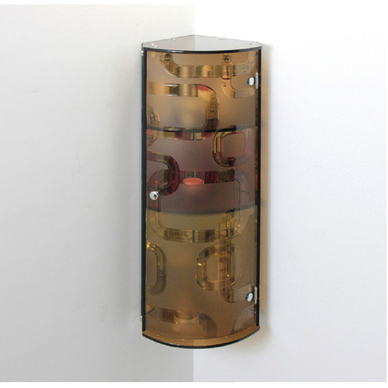 Armoire murale Adhafera l 10 po x H 28 po, Cristal doré