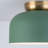 1-light Green Dome Metal Semi Flush Mount