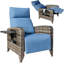 Fauteuil inclinable d'extérieur en osier avec table Dasai-146604134-201315367
