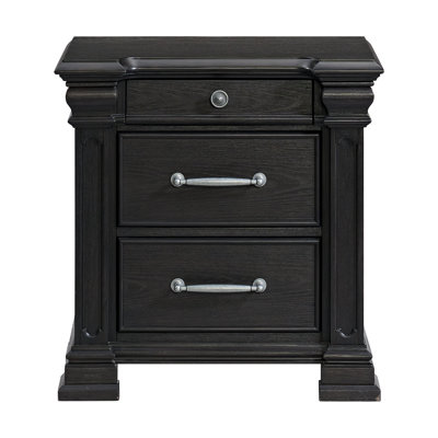 Phebe 3-Drawer Nightstand (Sliding Top) in Black