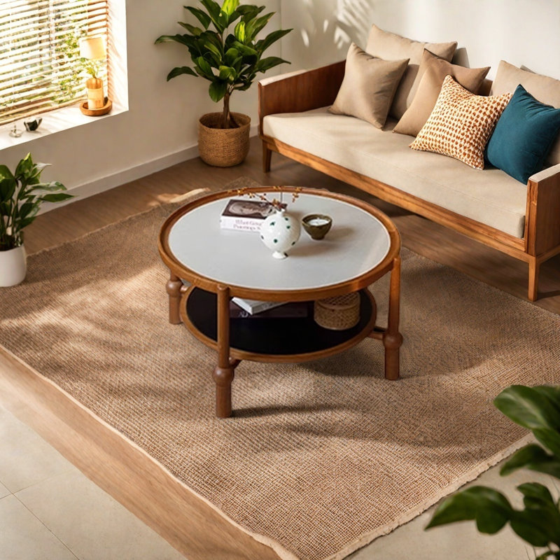 Table basse de style rétro français, Brun