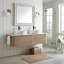 Meuble-lavabo mural de 60 pouces avec lavabo rond blanc à rayures et tiroirs de rangement-483256512-483256513-483256515