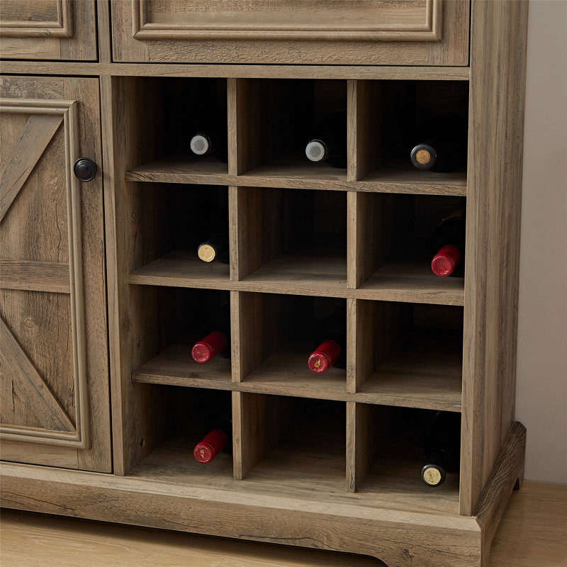 Versatile Farmhouse Buffet Cabinet with Multiple Storage Options, Grey Wash