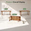 Table de salle à manger rectangulaire de style campagnard en bois massif de 180 cm (70,9 po) avec pieds incurvés pour 6 personnes