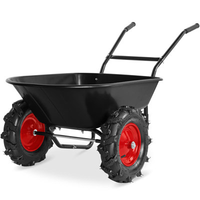 Best Choice Products Heavy Duty Dual-Wheel Wheelbarrow Cart, Built In Stand, 500Lb Capacity, Extra Large Wheels - Green
