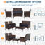 Ensemble de conversation d'extérieur en osier pour 4 personnes avec coussins et table basse-840578624