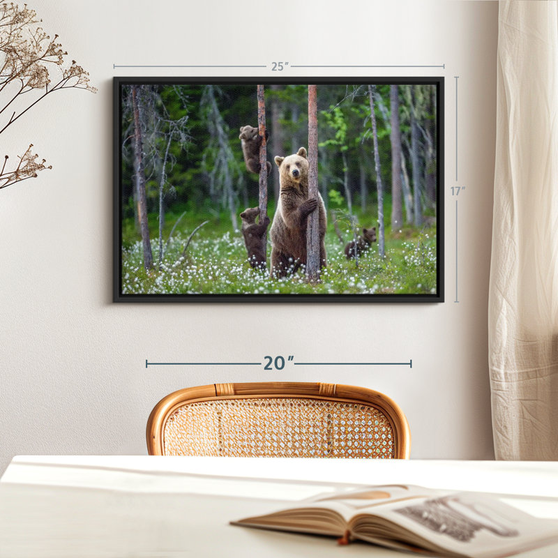 Animal «Bears In Forest», art mural, H 17 po x l 25 po