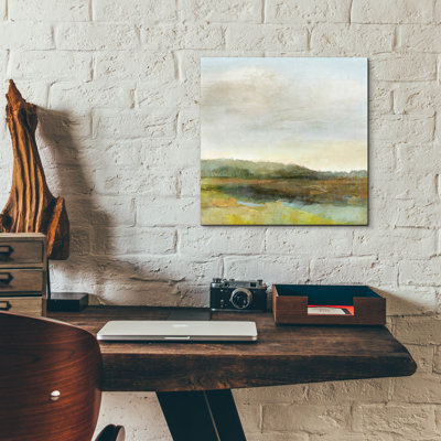 Art mural en verre Wrought Studio ™ «Summer Marsh» par Suzanne Nicoll