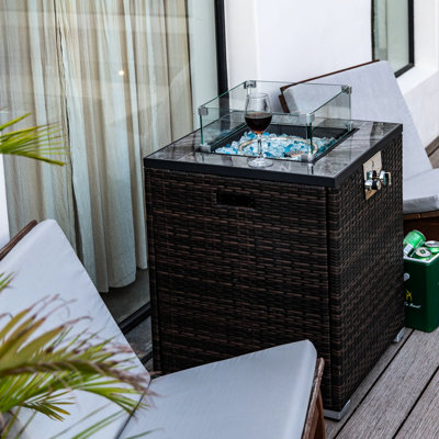 28inch Outdoor Fire Table - Adjustable Flame, Body Garden Corner Pit Column , Features