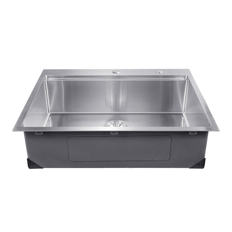 30" Kitchen Sink Top Mount Single Bowl Drop-In Basin Stainless Steel Bar