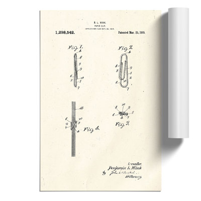 Paper Clip Patent - Frameless Print