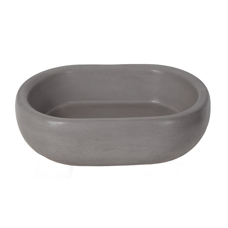 Newterra Handmade Oval Vessel Bathroom Sink, Slate