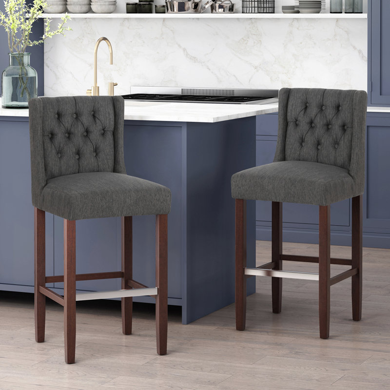 Tabouret de bar moderne et minimaliste en métal, hauteur de 30 po, siège en tissu haute densité, tabouret de bar de qualité commerciale