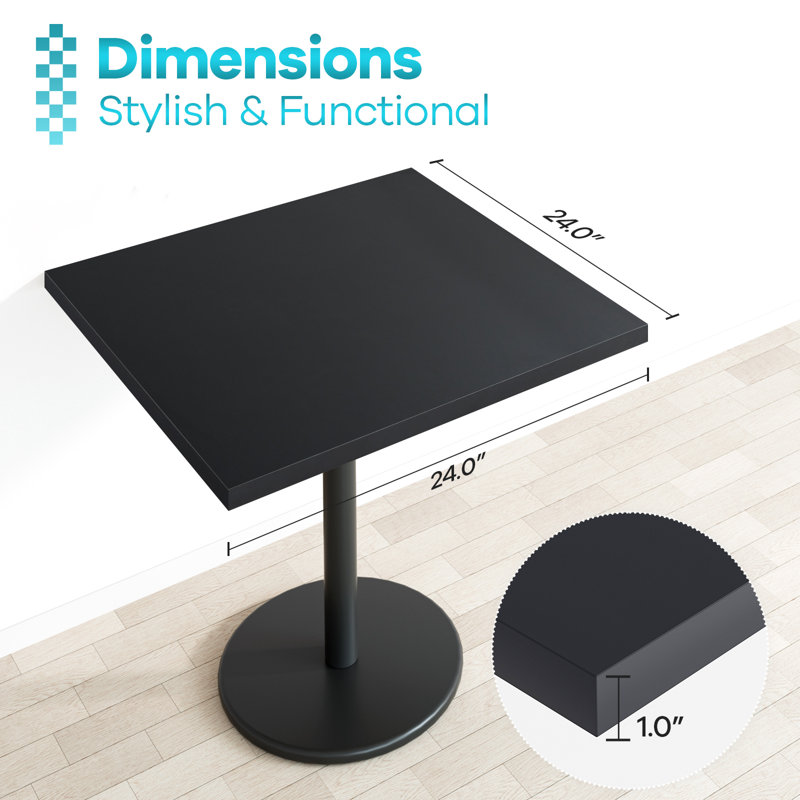 Plateau de table Calexico, Noir, H 1 po x l 24 po x P 24 po
