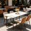 Funke Stone Top Metal Base Dining Table-1888359449