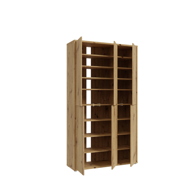 32 Pair Shoe Storage Cabinet, Artisan Oak