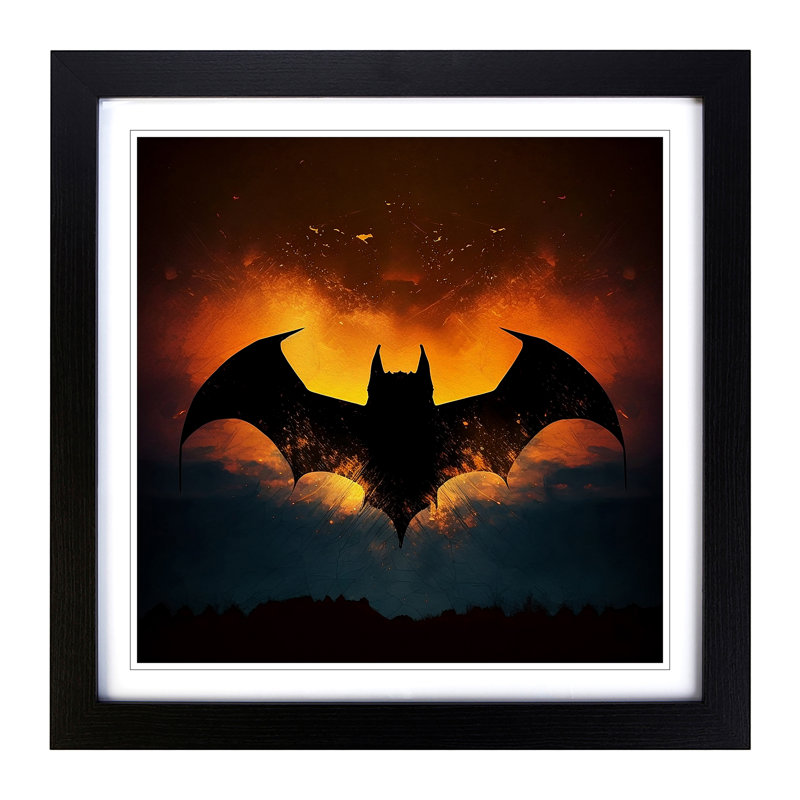 Bat Silhouette - Framed Print, Black