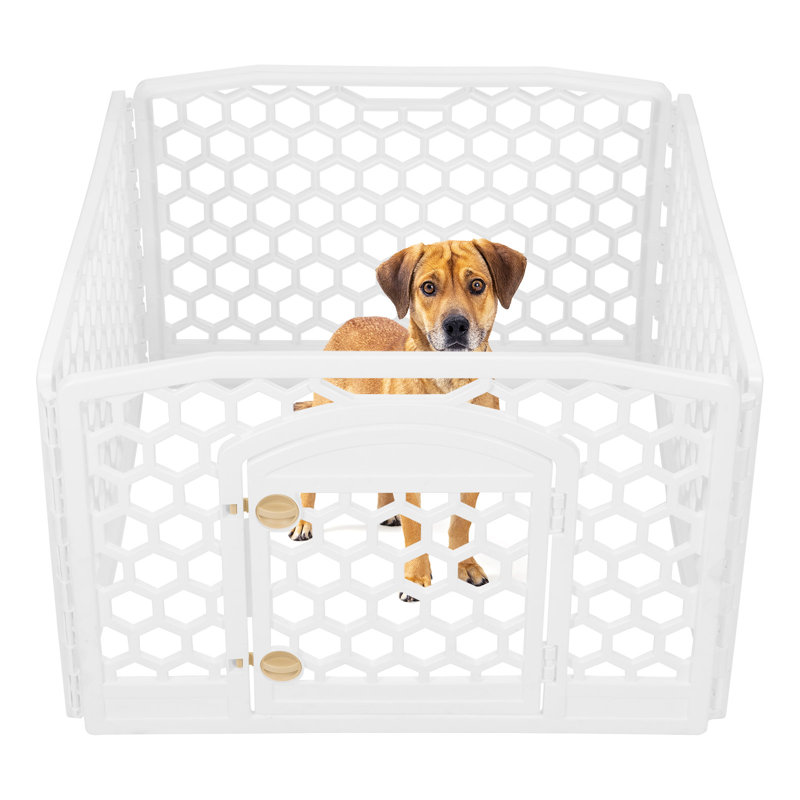 IRIS Dog Exercise Playpen, White, 24-in, 4-panel