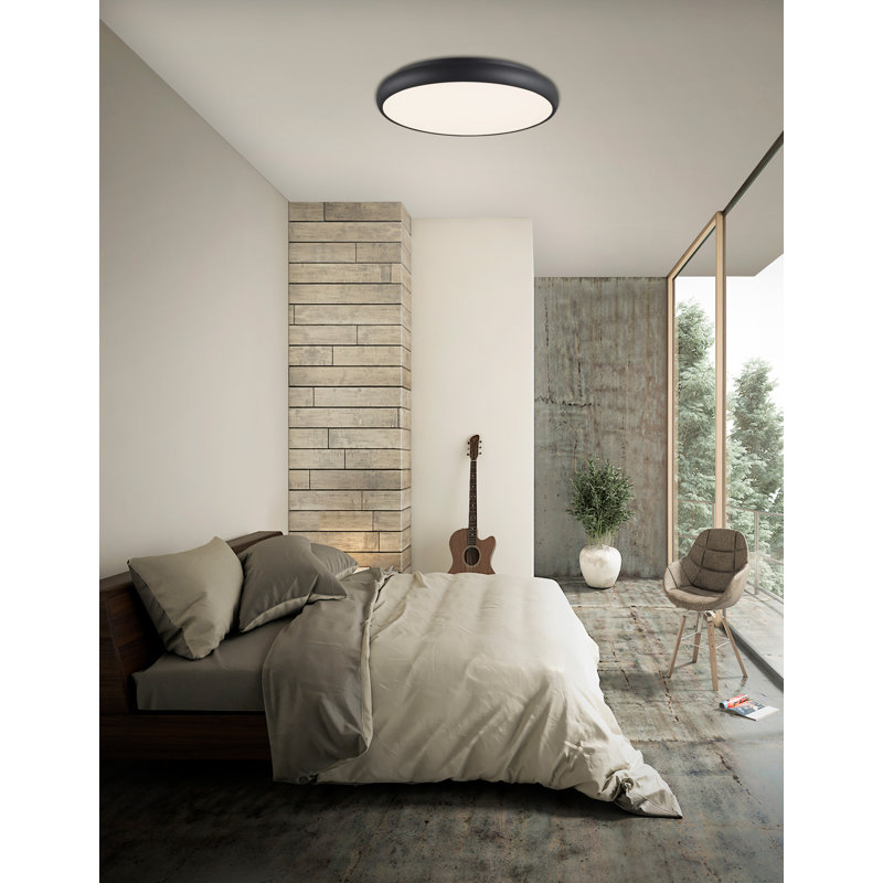 Acrylic LED Flush Mount, 9cm H x 61cm W x 61cm D, Black