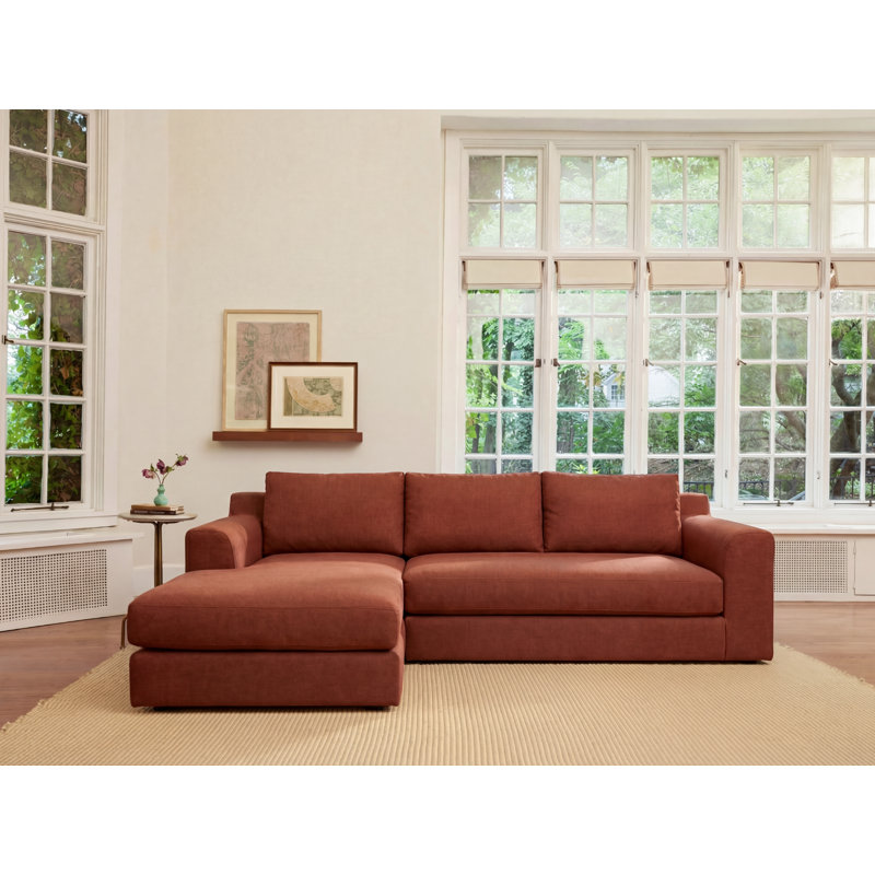 All-Natural Elevate Sectional, Yellow Clay Striped Hemp Blend