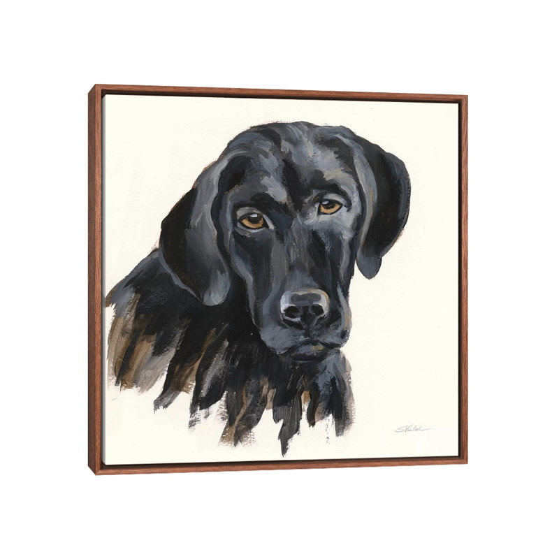 «Chrissy» par Silvia Vassileva - reproduction d'art, H 26 po x l 26 po x P 1,5 po, Toile avec cadre en bois brun classique