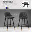 74Cm/65Cm Swivel Velvet Upholstered Counter & Bar Stool With Metal Frame -1846009926-1871061204
