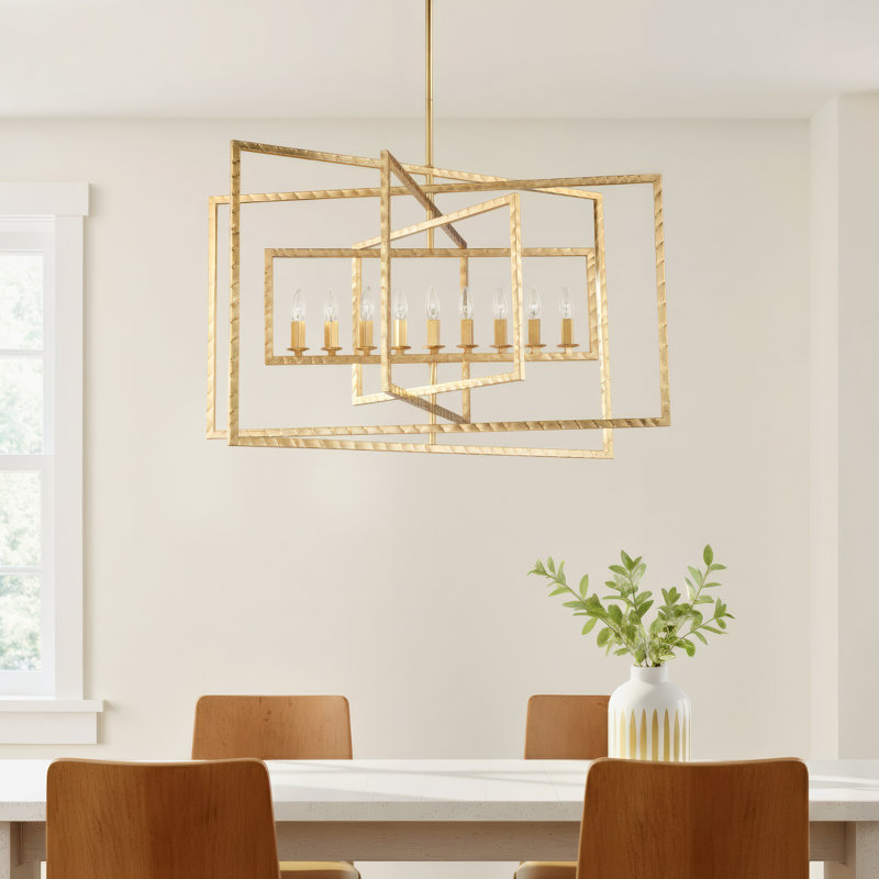 9 - Light Dimmable Square / Rectangle Chandelier