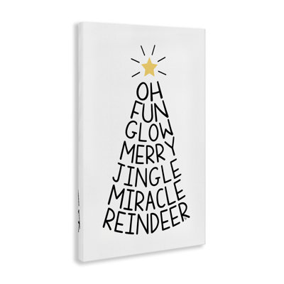 Arbre de Noël typographique sur toile, design par Martina Pavlova