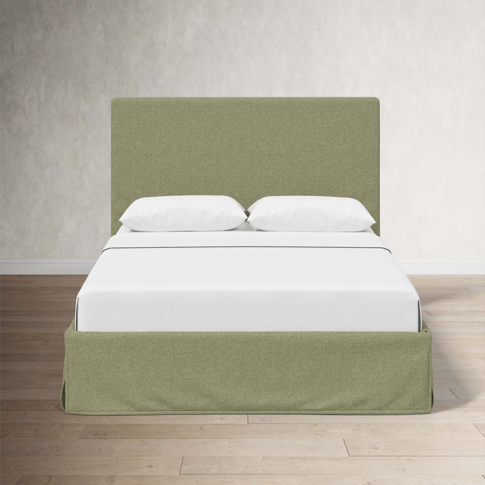 Verona Upholstered Slipcover Bed, Zuma Laurel Textured Linen, King