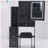 29.2" Small Size Left Bedside Cabinet Vanity Table + Cushioned Stool,2 AC+2 USB Power Station,Hair dryer bracket,Extra Large Touch Control Sliding LED Mirror,Tri-color Switching,Brightness Adjust