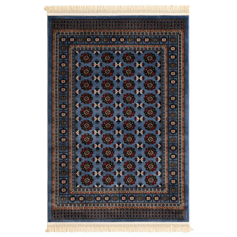 Traditional Hinshaw Runner Rug Blue Color, Rectangle 4'1" x 6'1"