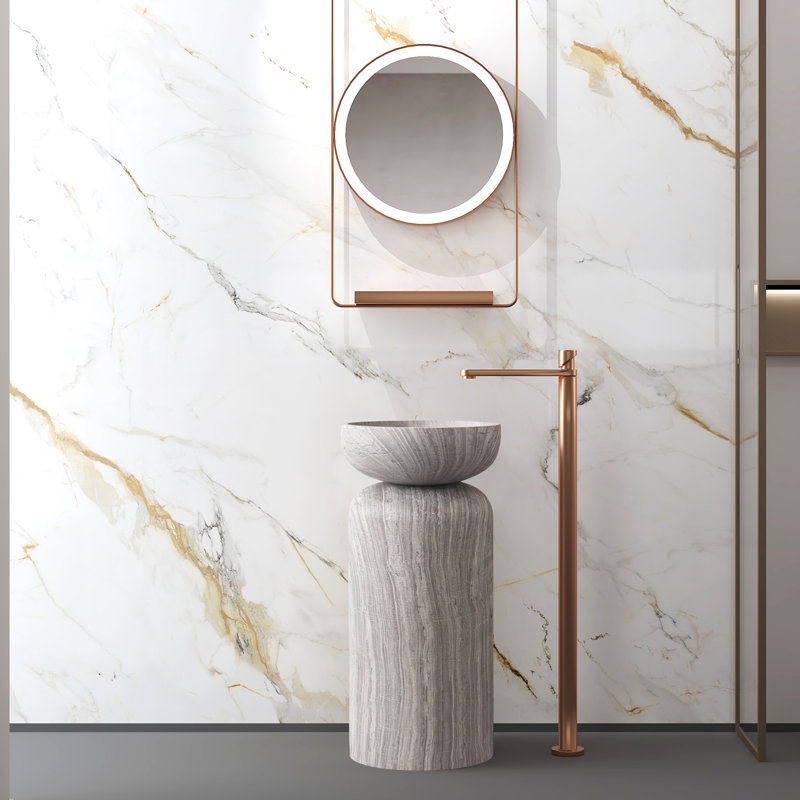 36'' Tall Bathroom Pedestal Sink Solid Surface Bathroom sink