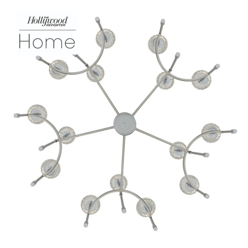 Mae 15-Light Chrome and Glass Minimalist Chandelier