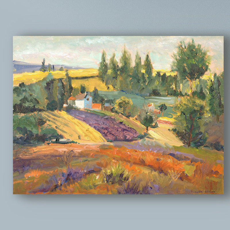 « nc vineyard tapisserie ii », reproduction de peinture à l’acrylique sur toile tendue, H 14 po x l 19 po x P 2 po