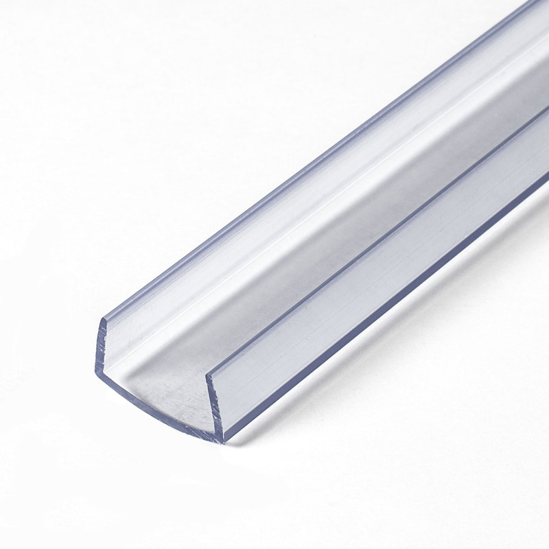 Rail de moulage en plastique transparent de 0,375 po d'épaisseur x 0,75 po de largeur x 72 po de longueur