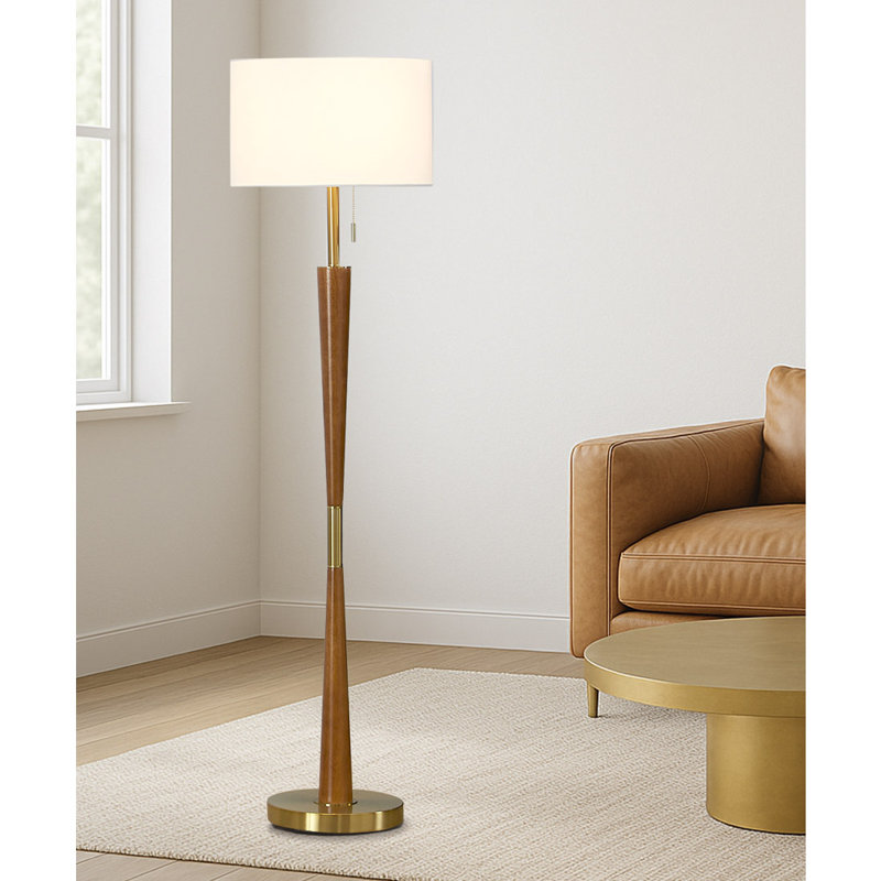 Lampe sur pied 61 po Shisler, Laiton antique