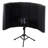 Microphone Isolation Shield, 5-Panel, Studio Recording Mic Sound Shield, with Pop Filter Desktop Tripod Stand and 3/8'' to 5/8'' Microphone Adapter, for Blue Yeti and Condenser Microphones