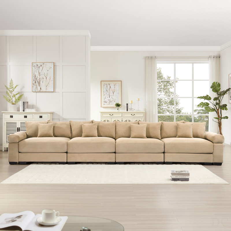 Canapé modulaire surdimensionné 170 pouces Cloud, Chameau, 34.2" H x 167.6" W x 33.8" D