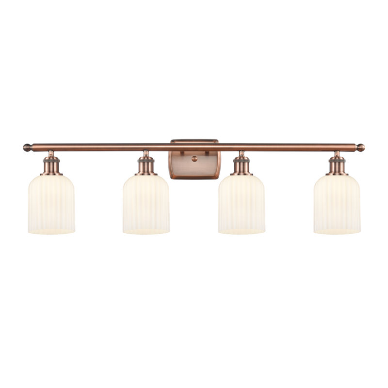 Fiennes 4 - Light Dimmable Vanity Light, Antique Copper, Gloss White