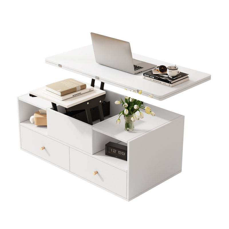 Coffee Table, White, White, White