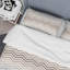 Ensemble de housse de couette en microfibre brun / blanc / bleu 3 pièces-363814012