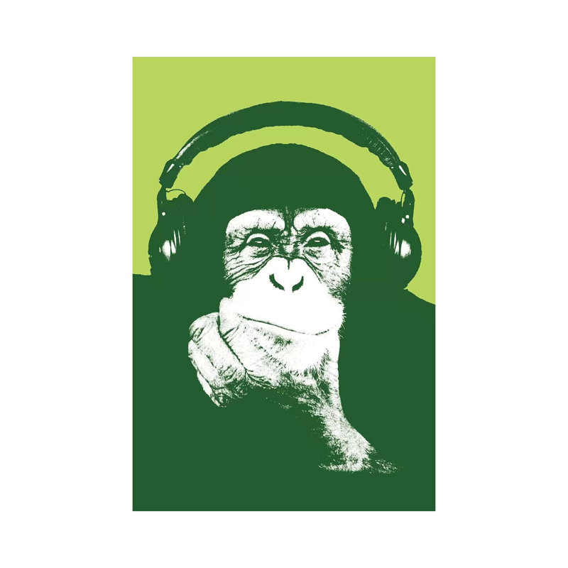 New Monkey Head IV by Steez - Wrapped Canvas Print, 20.32 cm H x 30.48 cm W