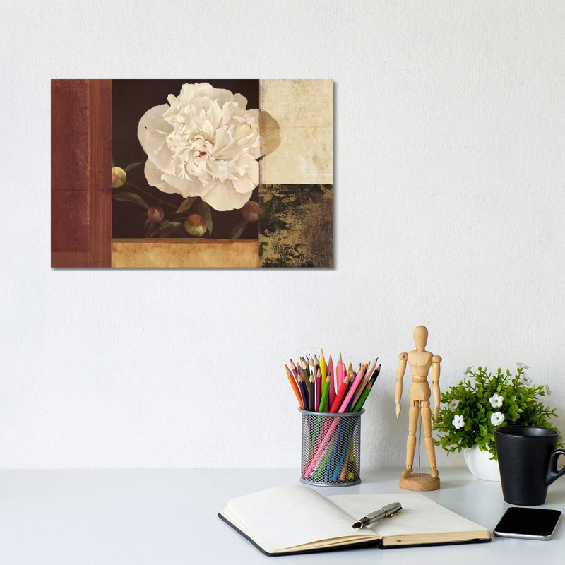 Bronzed Floral - Wrapped Canvas Painting, 20.32 cm H x 30.48 cm W