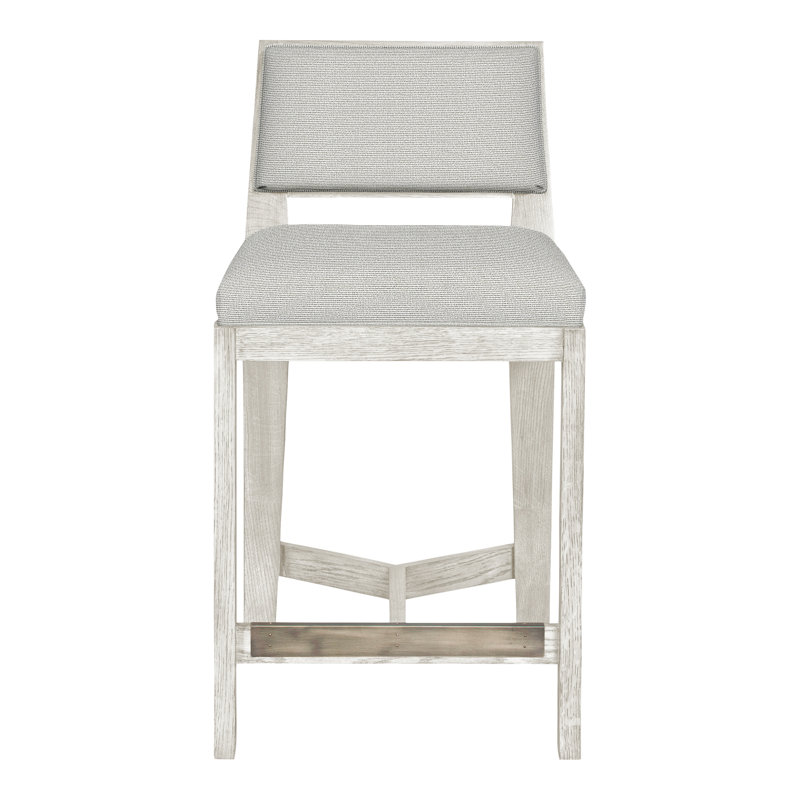 Scoville By Thom Filicia Upholstered Counter Stool with Solid Wood Frame, Casablanca, Callaloo coton