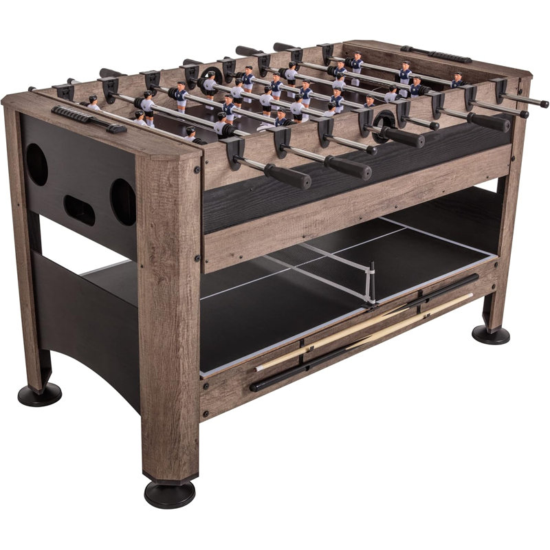 56” 4-in-1 Swivel Multi-Game Table - Air Hockey, Billiards, Foosball, Ping Pong