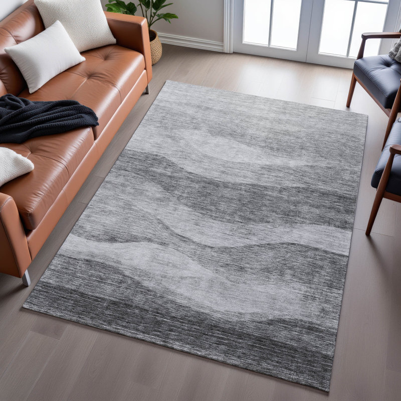 Premium Machine Washable Krause AMF1141 Swirls Rug, Rectangle 2 pi 6 po x 3 pi 10 po