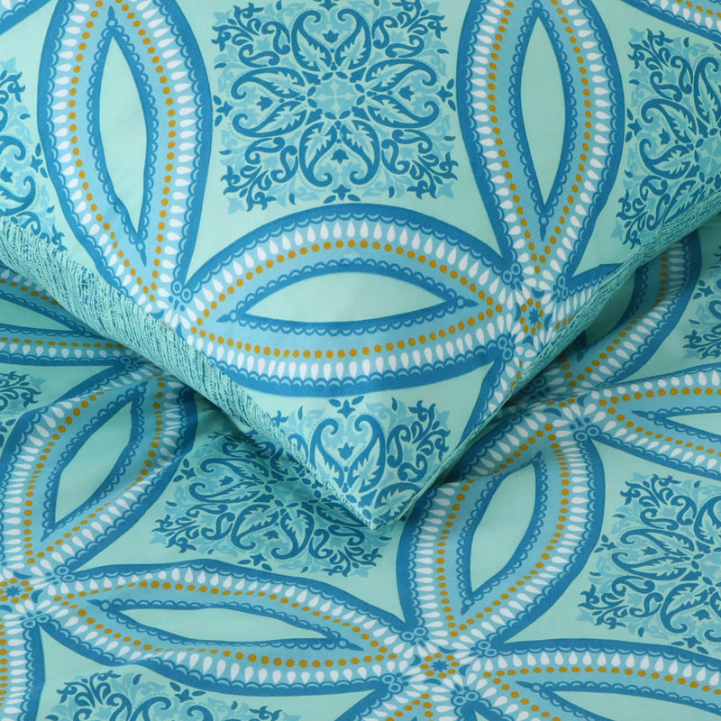 3-Piece Microfiber/Polyester Comforter Set, Twin, Blue