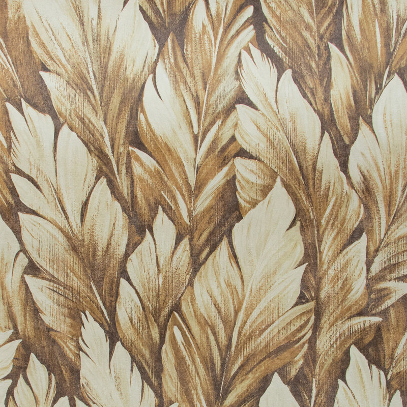 Vitti Somoa Inspired Tropical Leaves 8.5m x 70cm Wallpaper Roll, Peanut