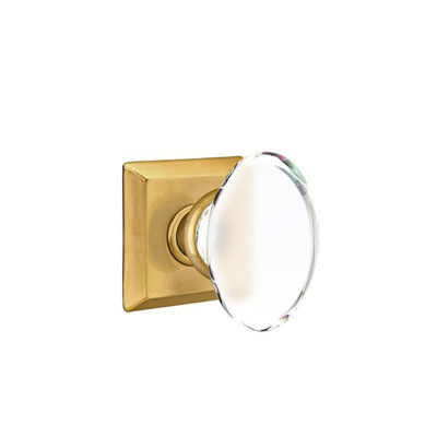 Emtek Privacy Knobset w/ Quincy Rosette and Hampton Glass Knob