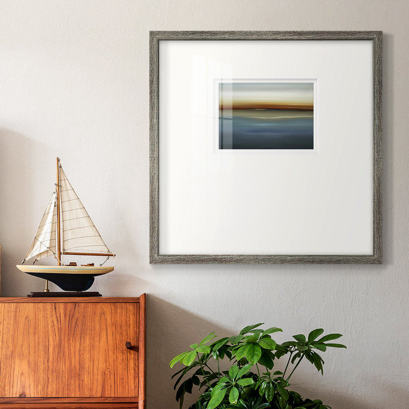 «Beside the Blue II», reproduction sur toile tendue, H 21 po x l 21 po x P 1,25 po, Encadrement gris foncé